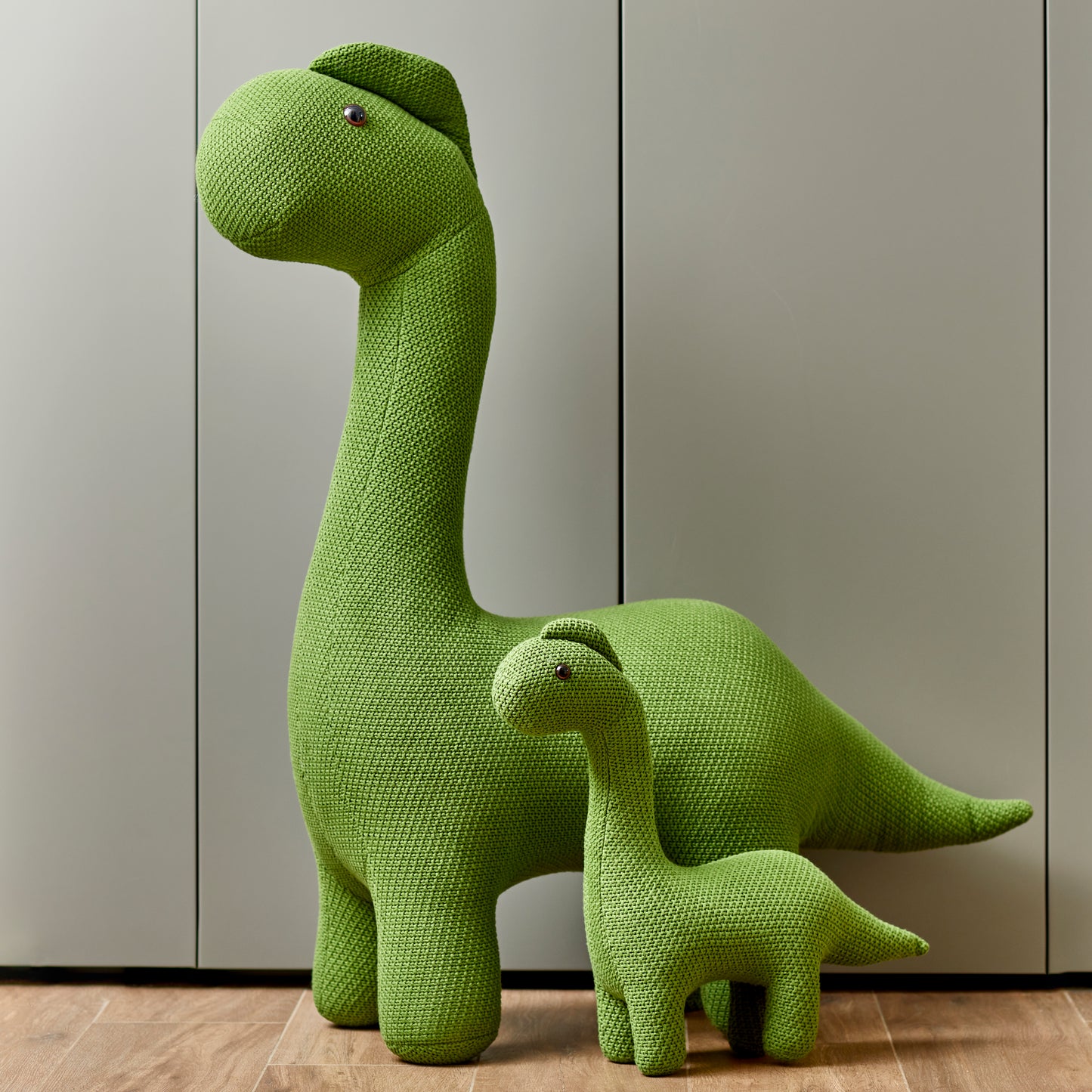 Big & Little Green Minimalist Dino Crochet