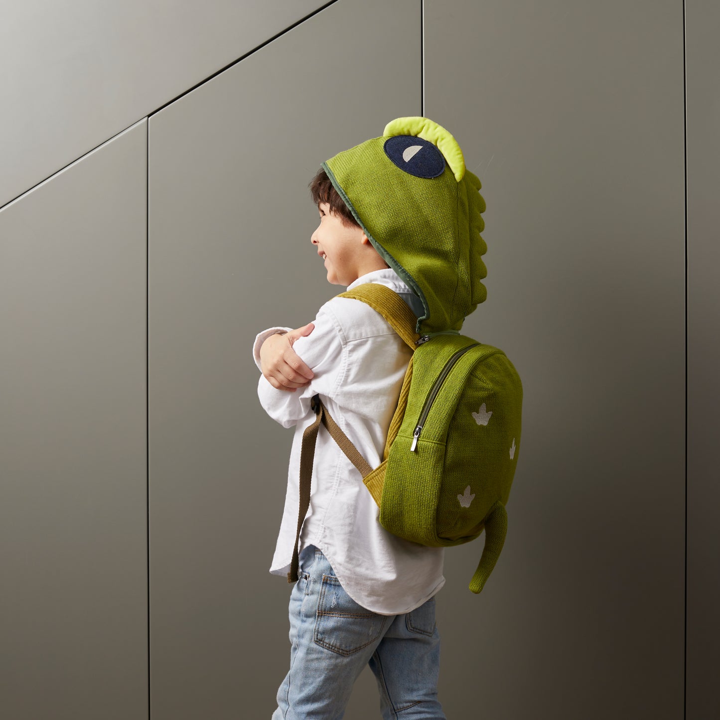 Dino Backpack With Detachable Hood