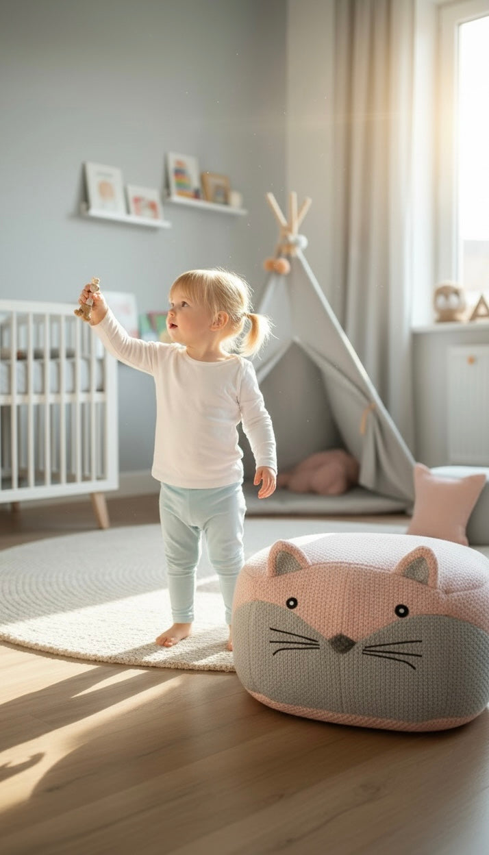 Modern Kitty Pouf