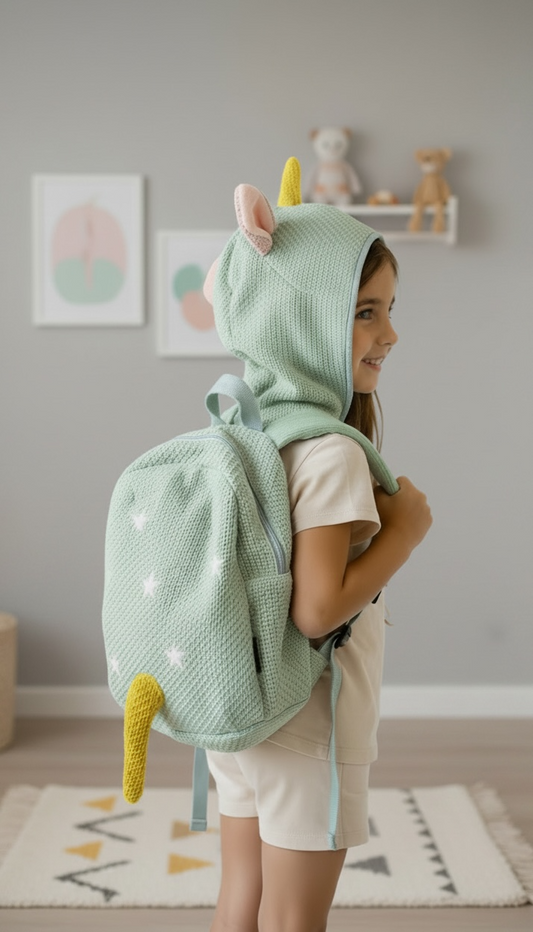 Magical Crochet Unicorn Backpack With Detachable Hood