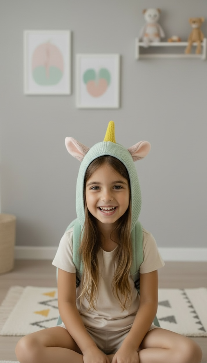 Magical Crochet Unicorn Backpack With Detachable Hood