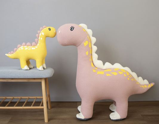 Pink Mama & Baby Dino: Unique Crochet Collection