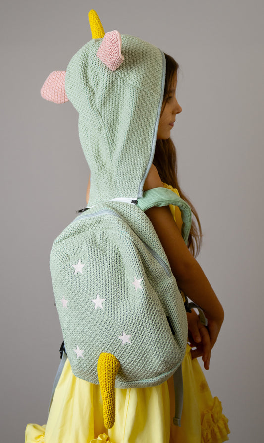 Magical Crochet Unicorn Backpack With Detachable Hood