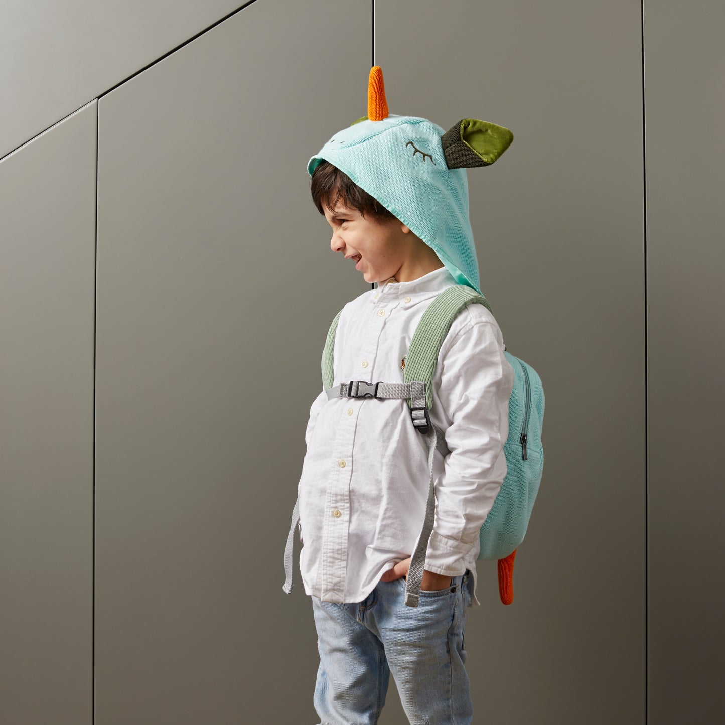 Aqua Unicorn Backpack With Detachable Hood