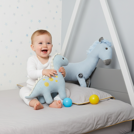 Horse Pillow - Blue